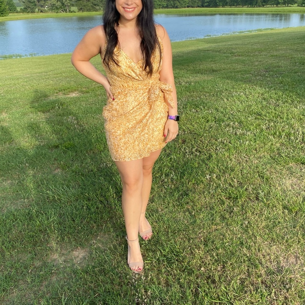 ASOS Tan Leopard Print Mini Dress